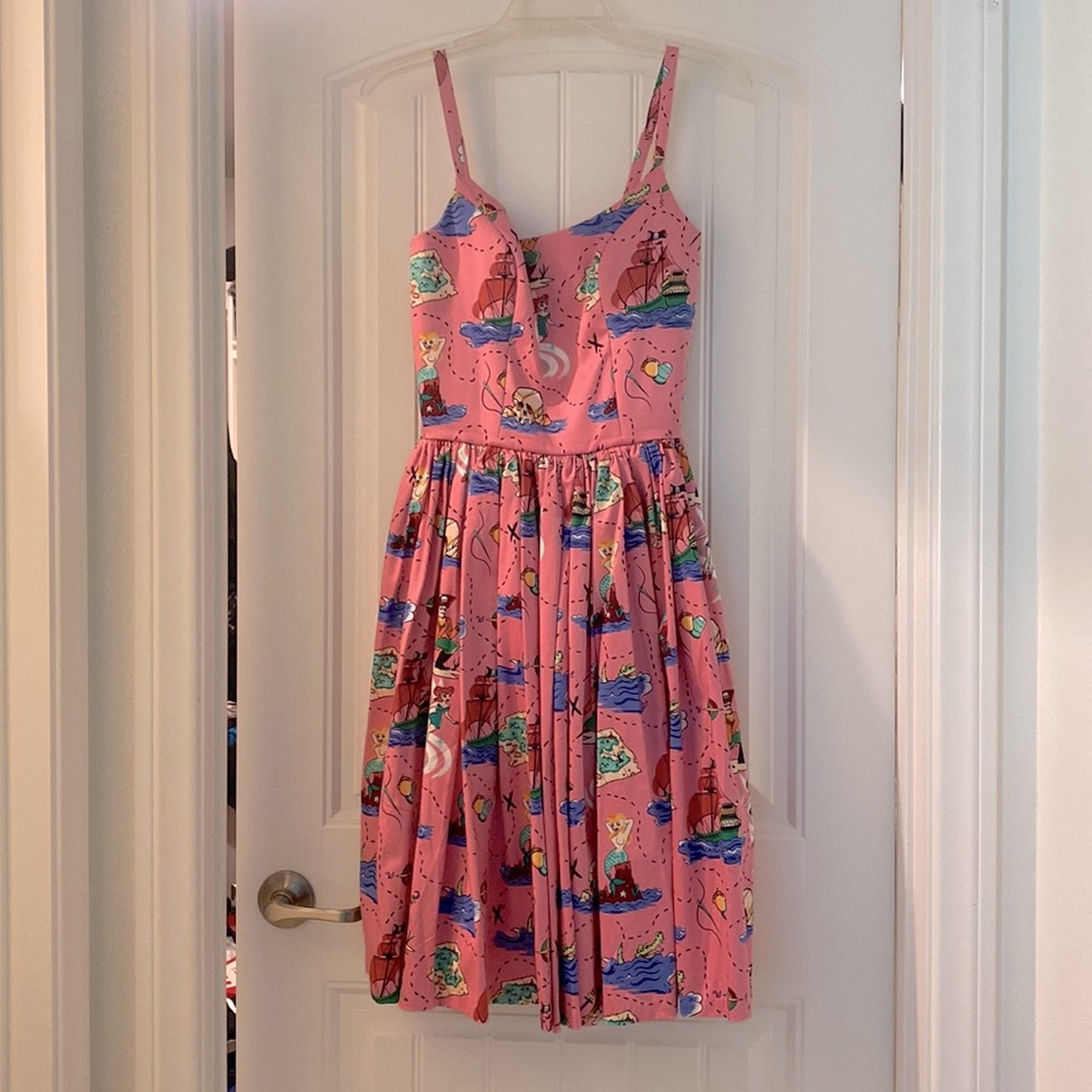 Pinup Couture Pink neverland print dress.